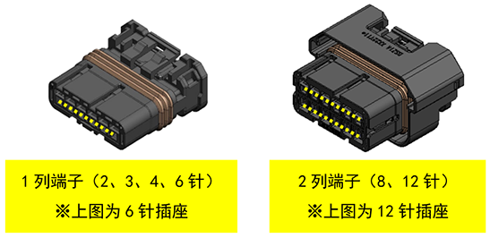 1列端子和2列端子连接器的外形图