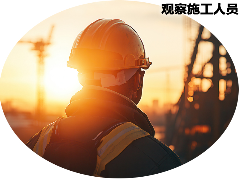 观察施工人员